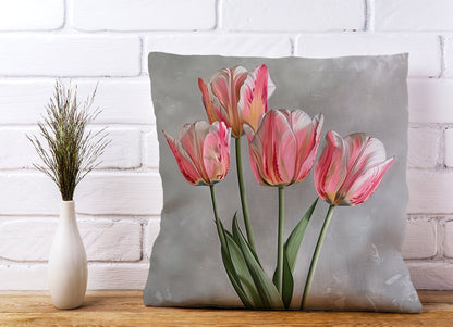 Painted Pink Tulips Cushions