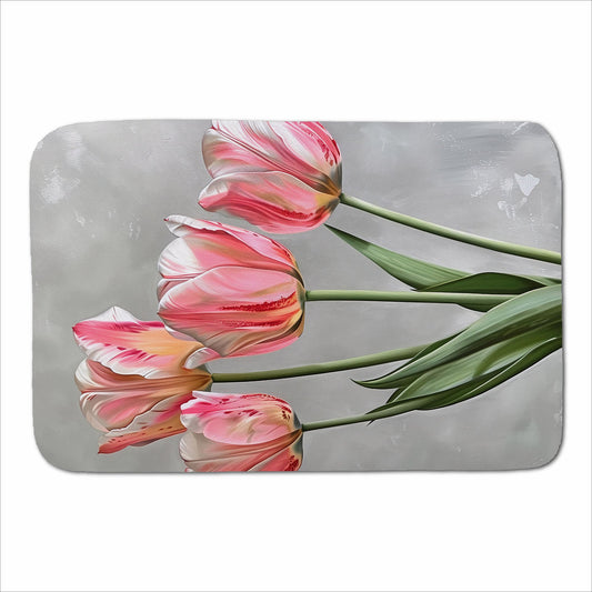Painted Pink Tulips Sherpa Blanket
