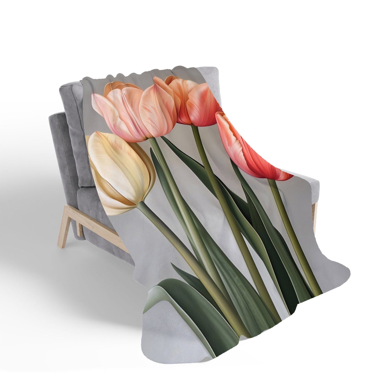 Spring Tulips Sherpa Blanket