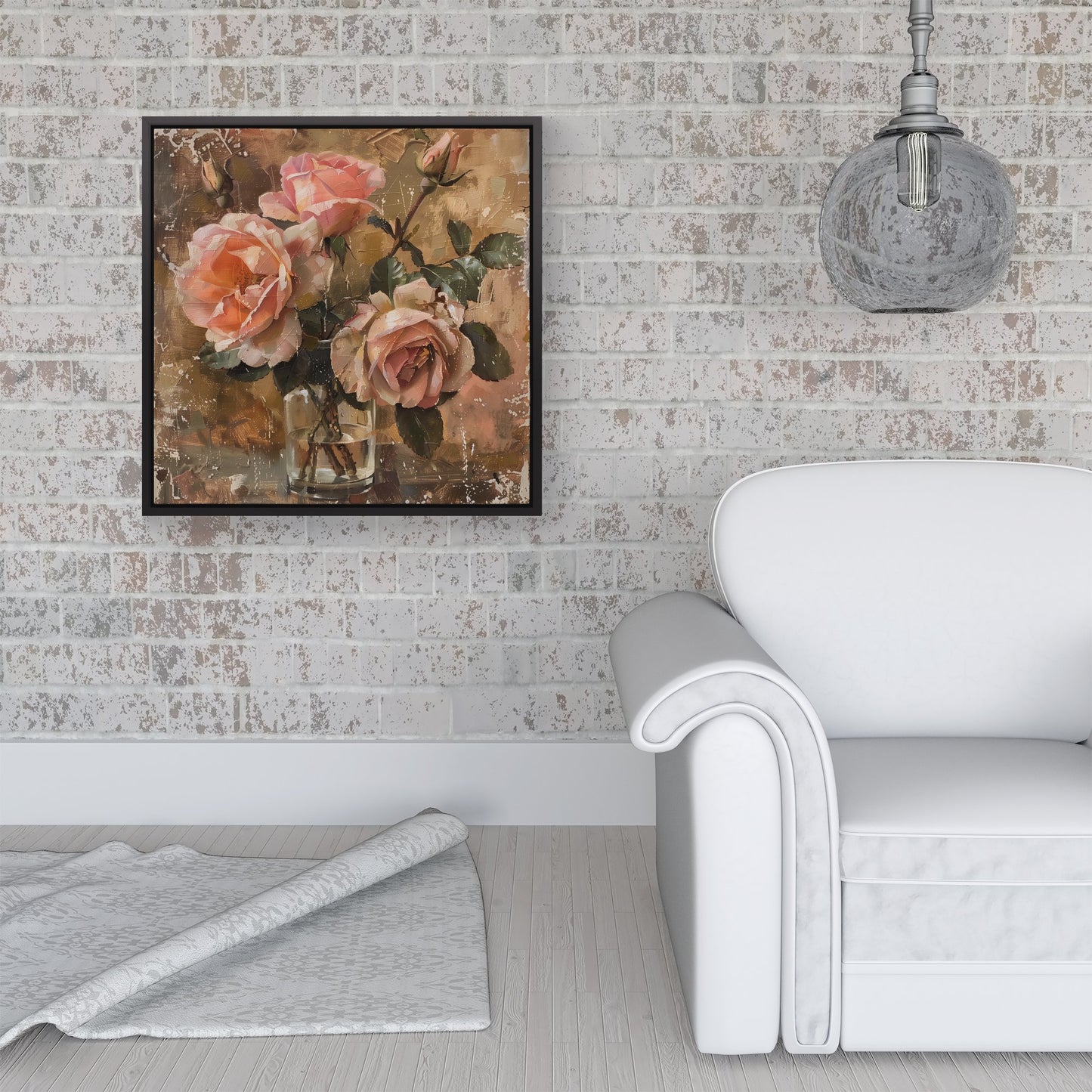 Vintage Roses Framed Canvas