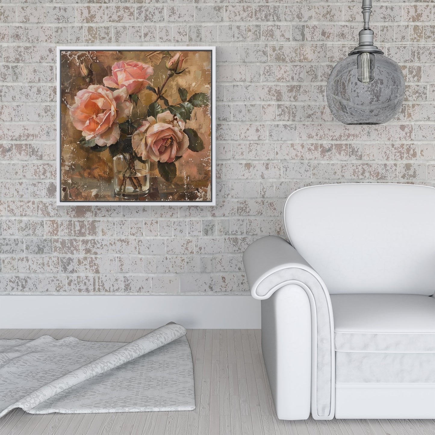 Vintage Roses Framed Canvas