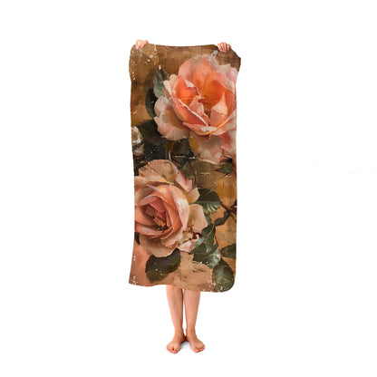 Vintage Roses Beach Towel