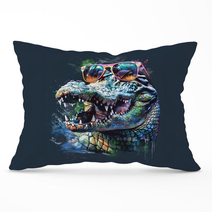 Crocodile In Glasses Splashart Cushions