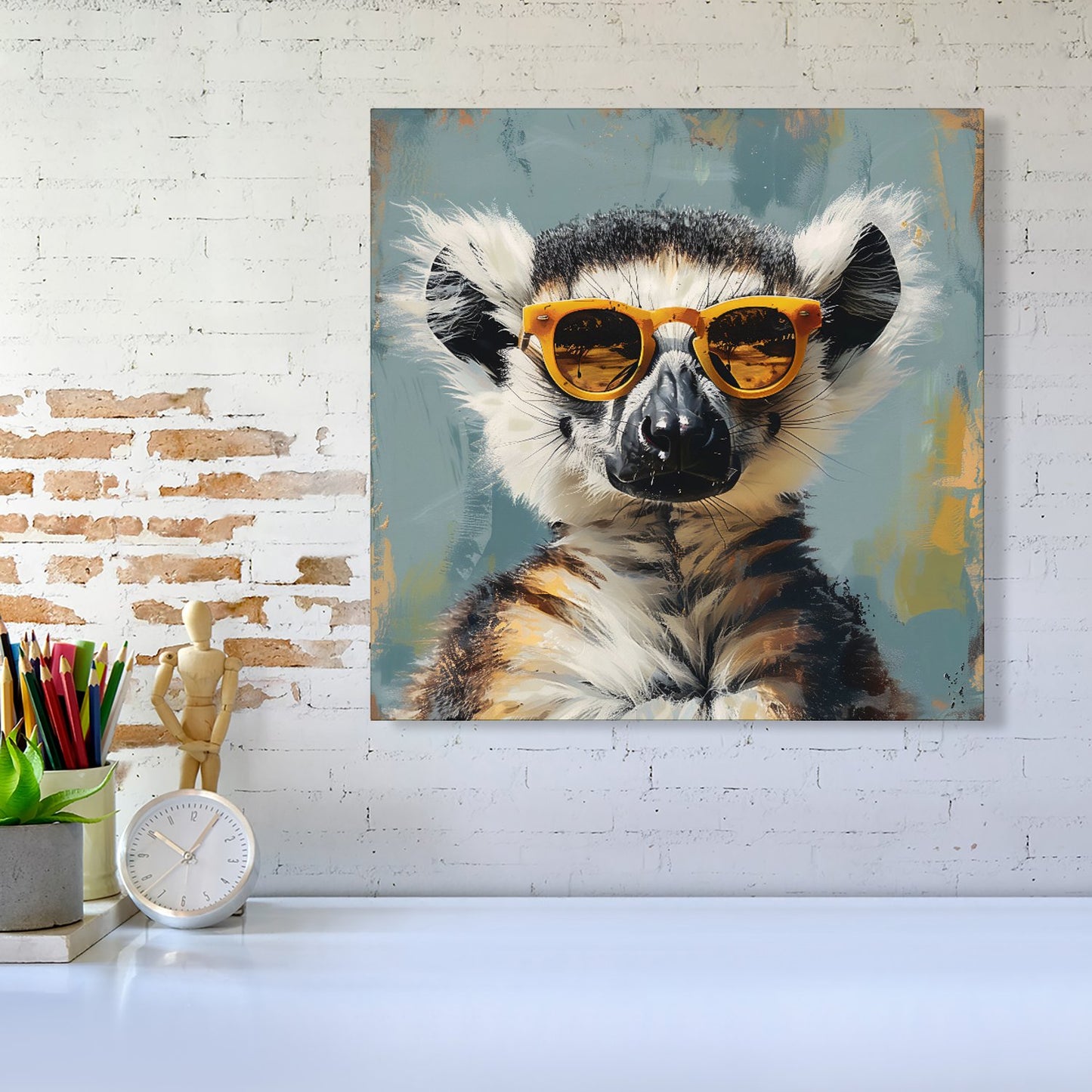 Lemur In Glasses Canvas