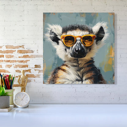 Lemur In Glasses Canvas