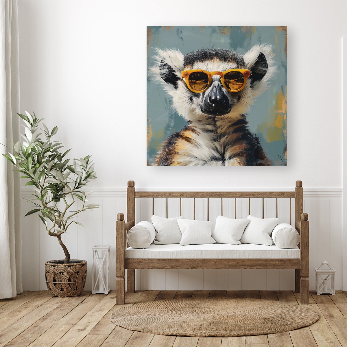 Lemur In Glasses Canvas