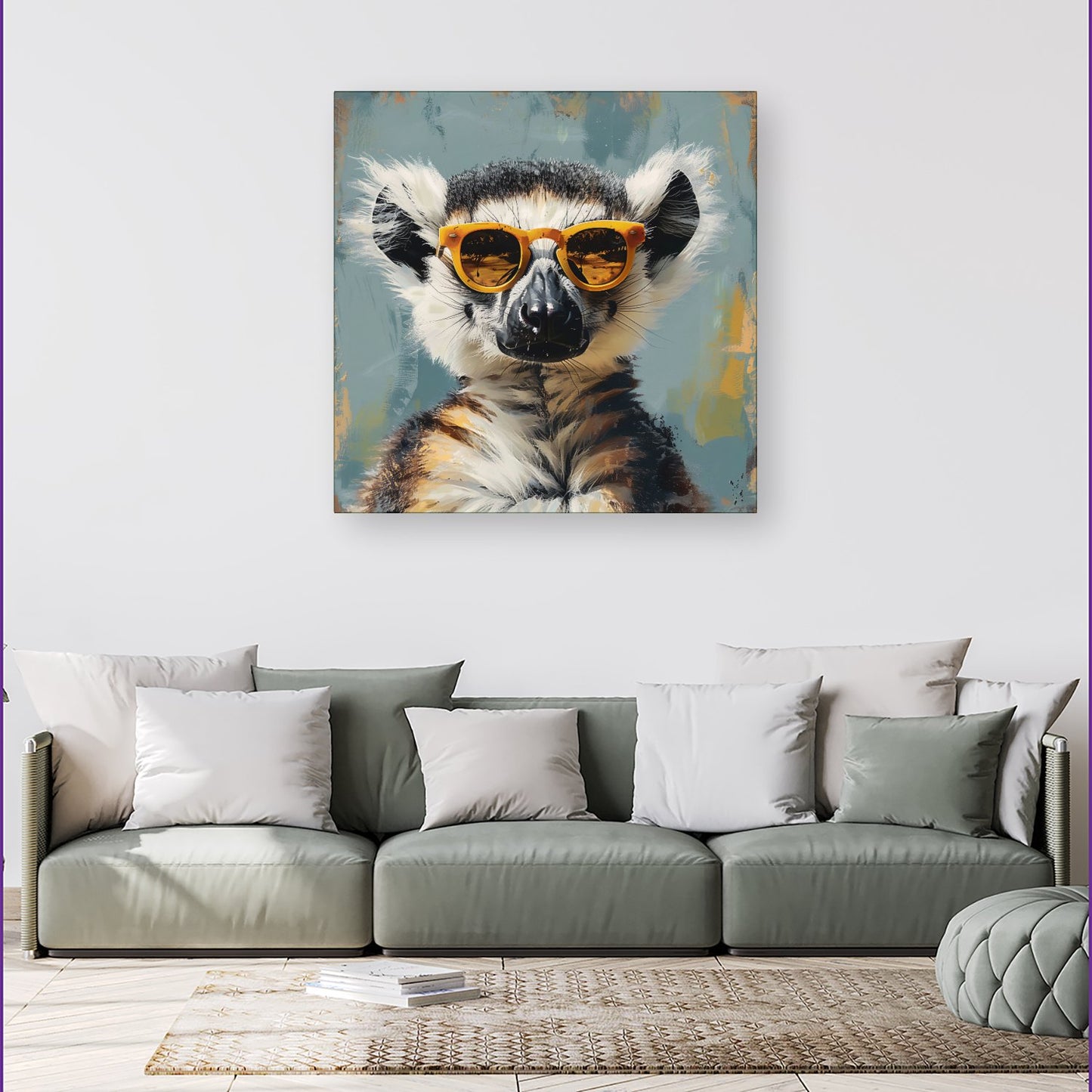Lemur In Glasses Canvas