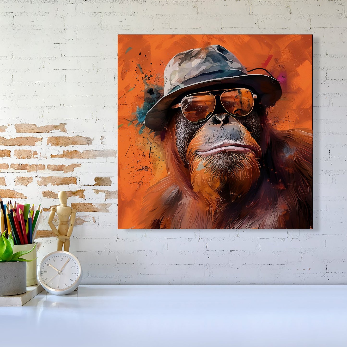 Orangutan In Glasses Canvas