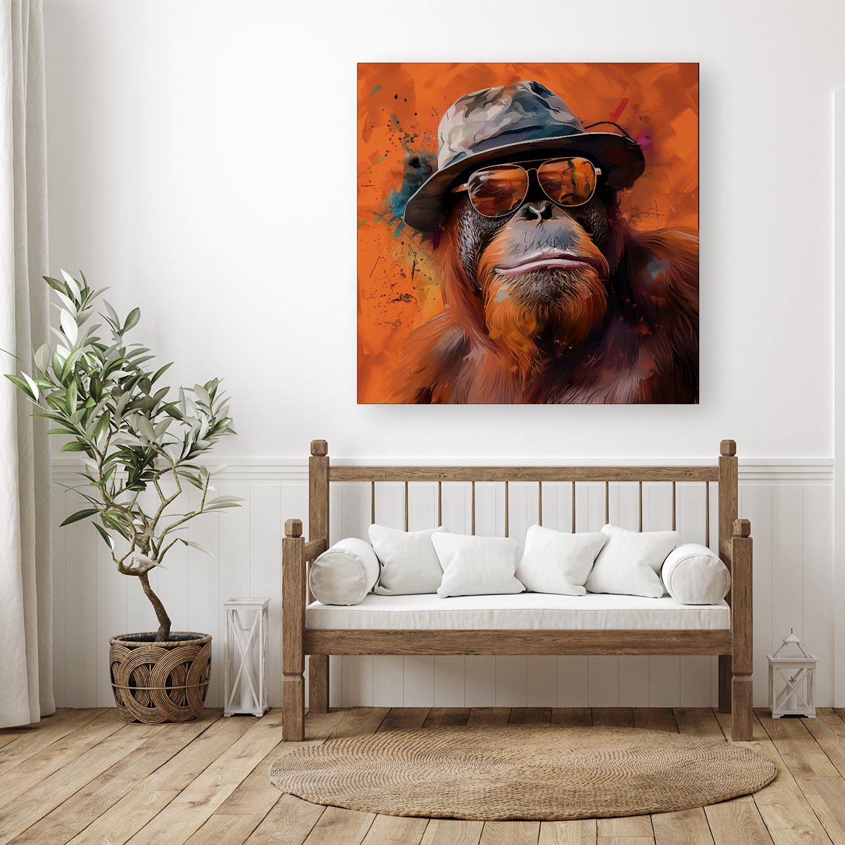 Orangutan In Glasses Canvas
