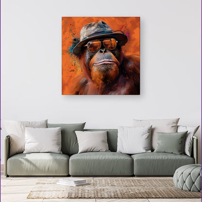 Orangutan In Glasses Canvas