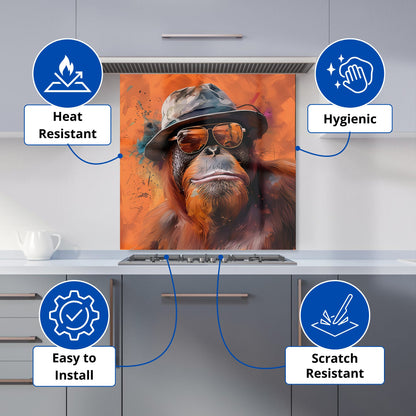 Orangutan In Glasses Kitchen Splashback