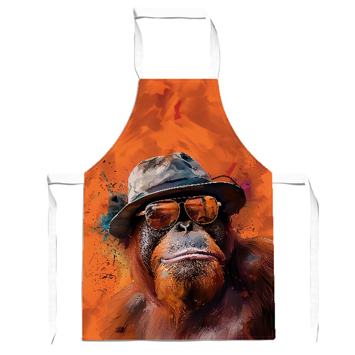 Orangutan In Glasses Apron
