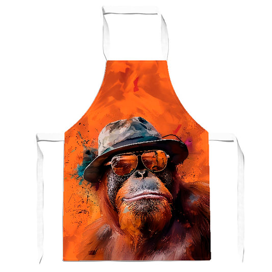 Orangutan In Glasses Apron