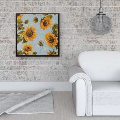 Summer Sunflowers Framed Canvas