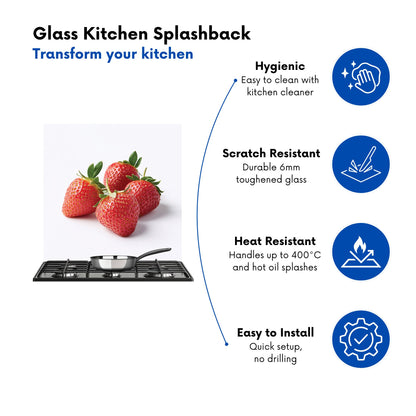Cluster of Fresh Strawberries Kitchen Splashback