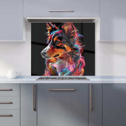 Colorful Collie Dreams Kitchen Splashback