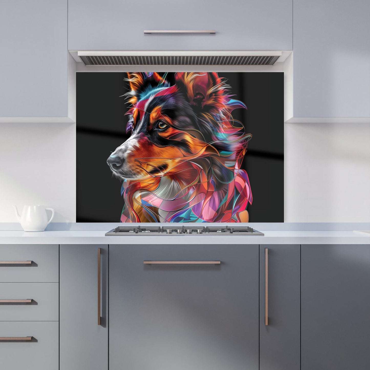 Colorful Collie Dreams Kitchen Splashback