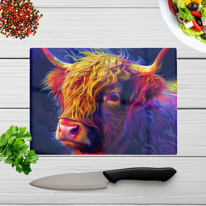 Vibrant Highland Cow Chopping Board