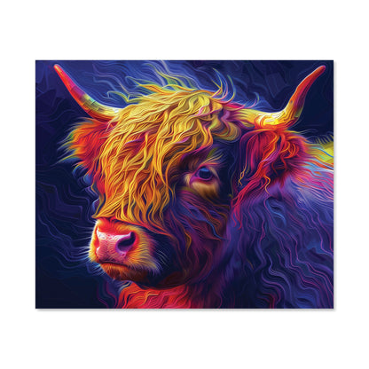 Vibrant Highland Cow Kitchen Splashback