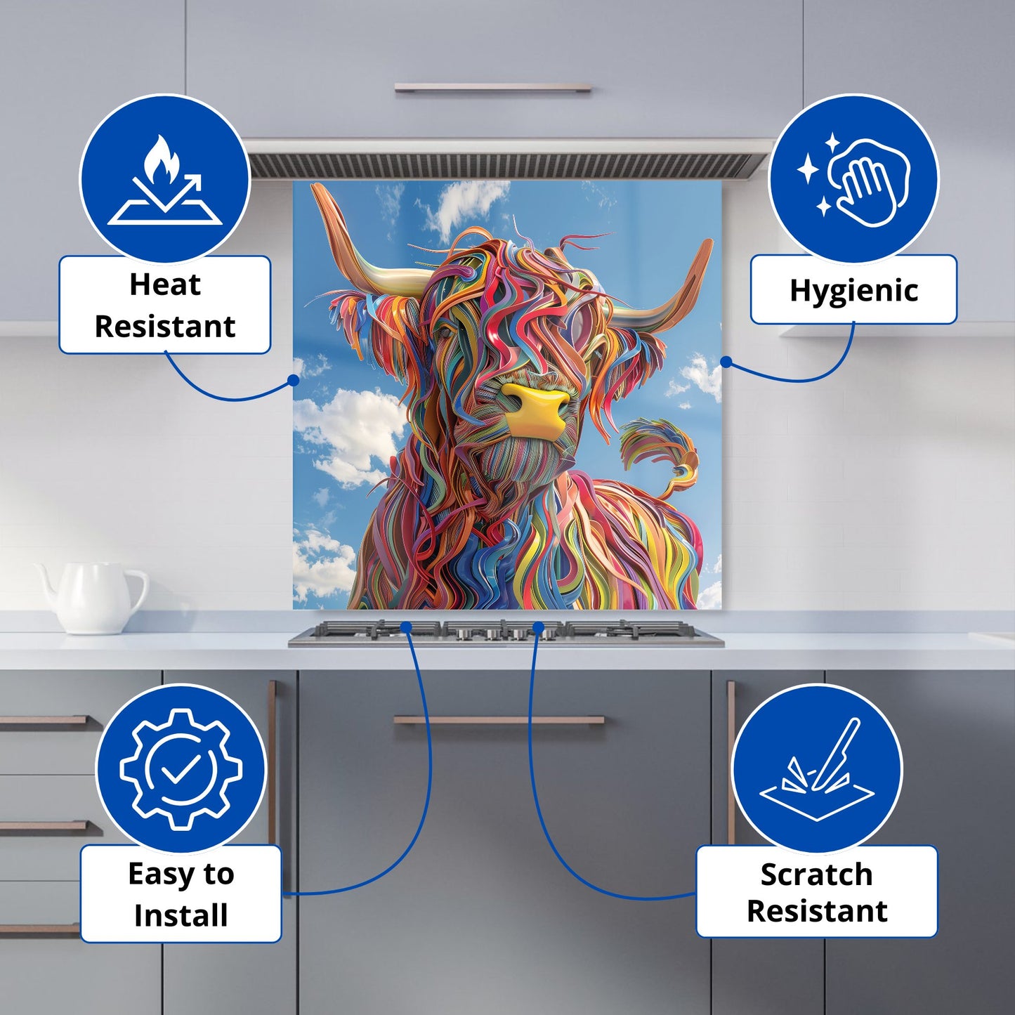 Twisted Colors of the Bull Kitchen Splashback