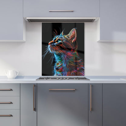 Electric Cat Whiskers Kitchen Splashback