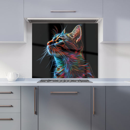 Electric Cat Whiskers Kitchen Splashback