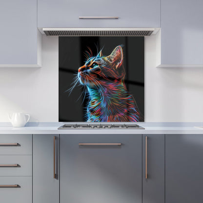 Electric Cat Whiskers Kitchen Splashback