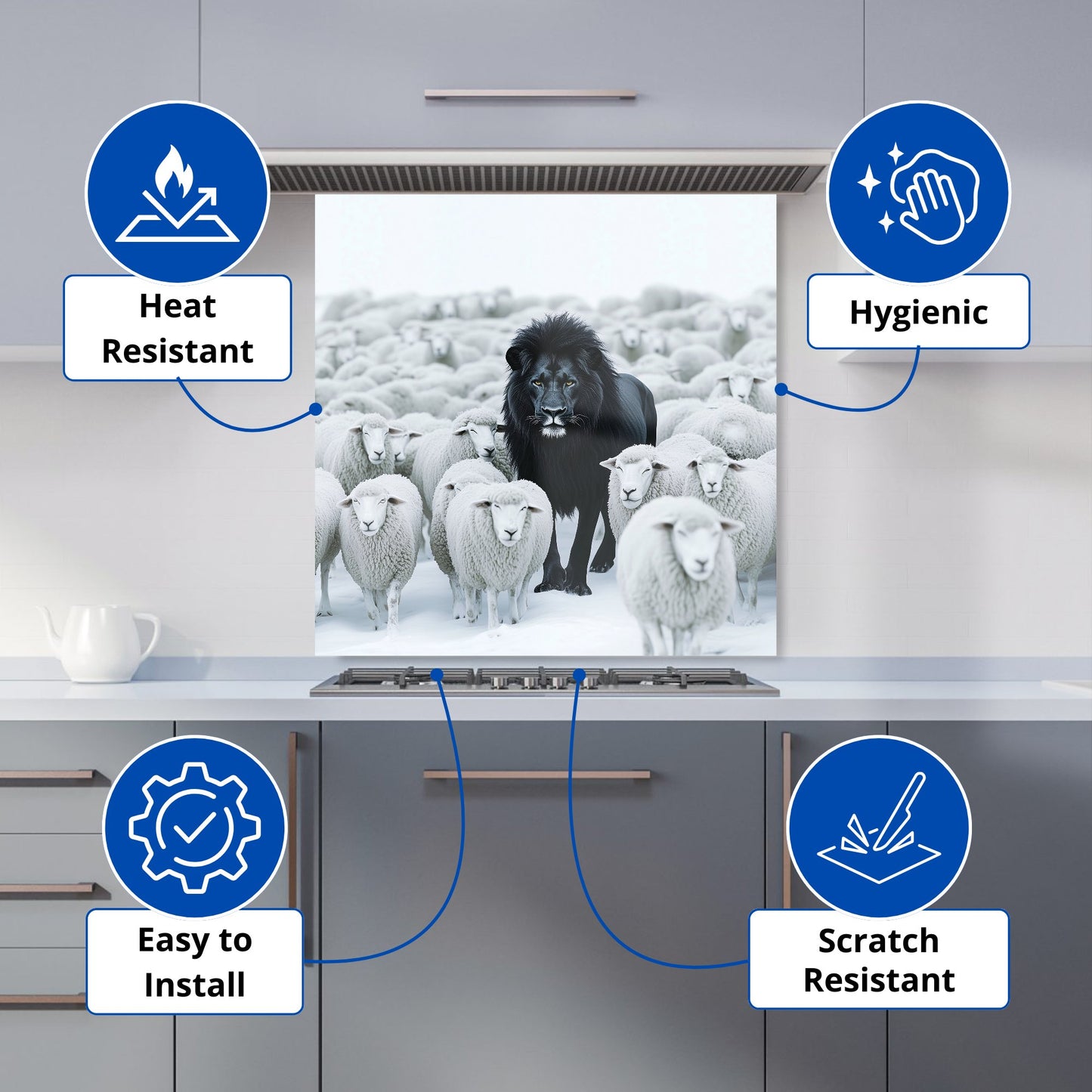 Lion Amidst the Flock Kitchen Splashback