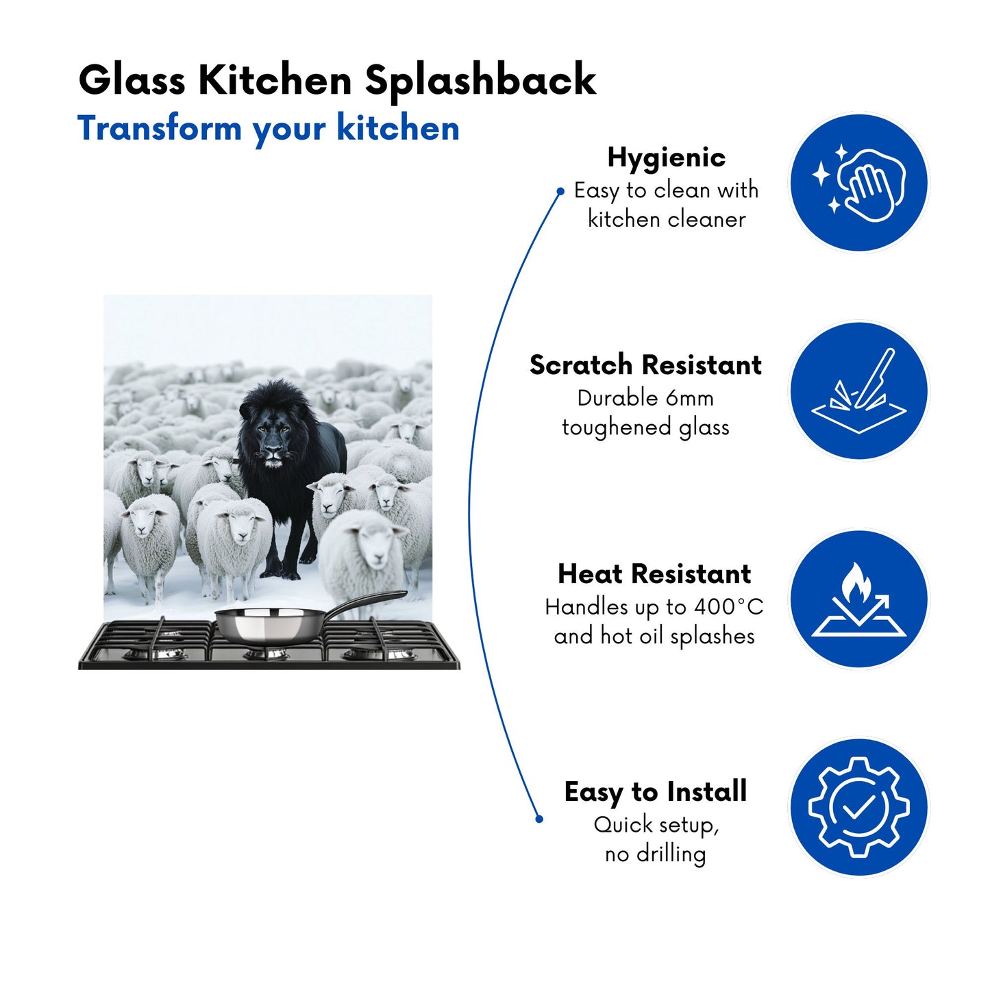 Lion Amidst the Flock Kitchen Splashback