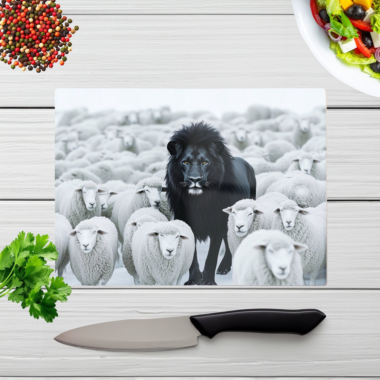Lion Amidst The Flock Chopping Board