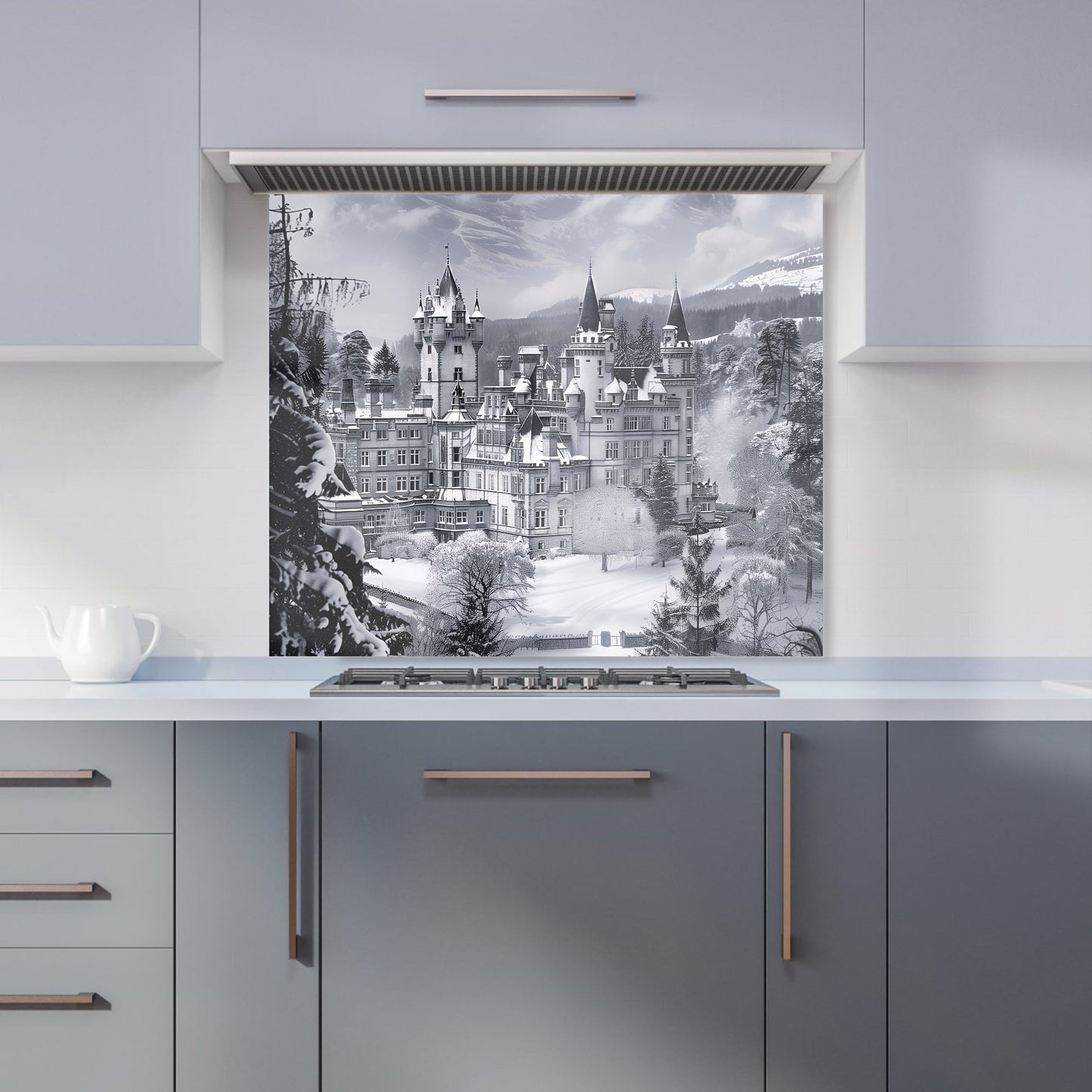 Snow-Covered Balmoral Castle Kitchen Splashback