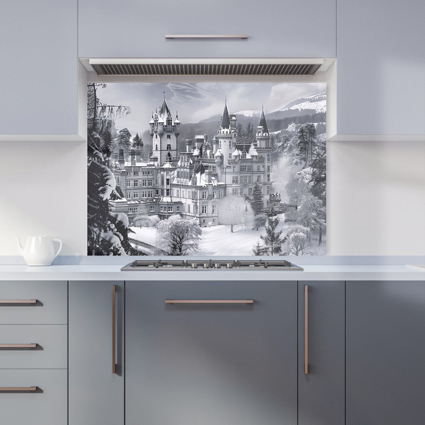 Snow-Covered Balmoral Castle Kitchen Splashback