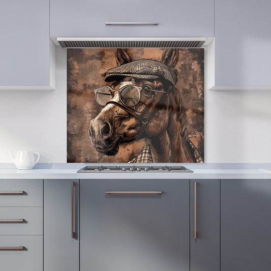 Dapper Horse with Tweed Cap Kitchen Splashback