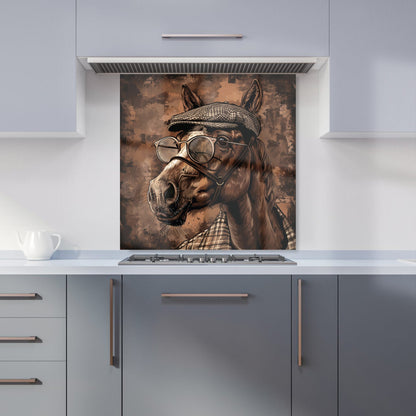 Dapper Horse with Tweed Cap Kitchen Splashback