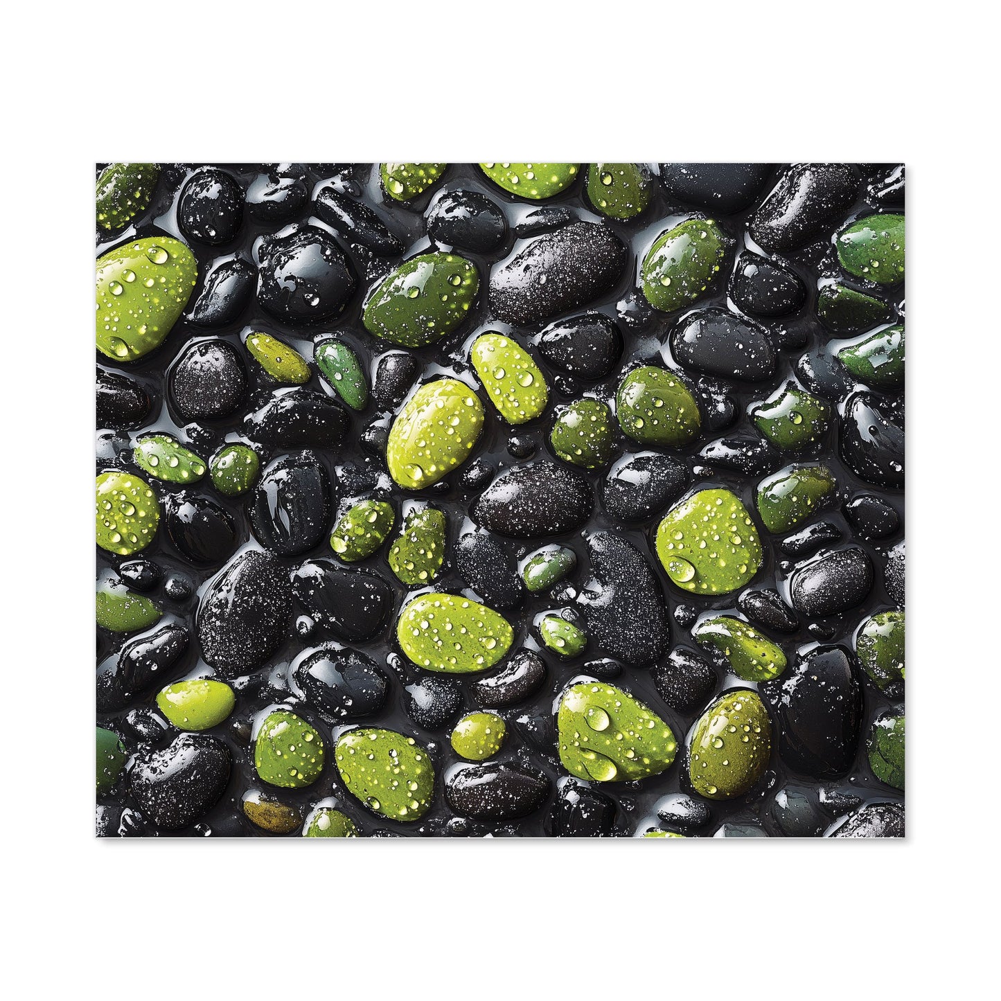 Emerald and Onyx Pebble Design Kitchen Splashback