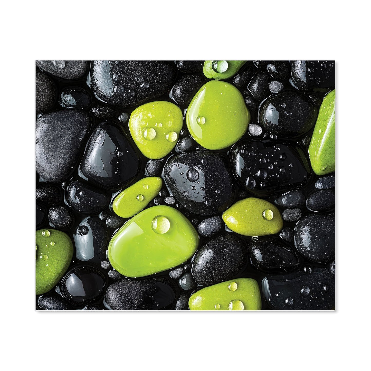 Lime and Charcoal Pebble Harmony Kitchen Splashback