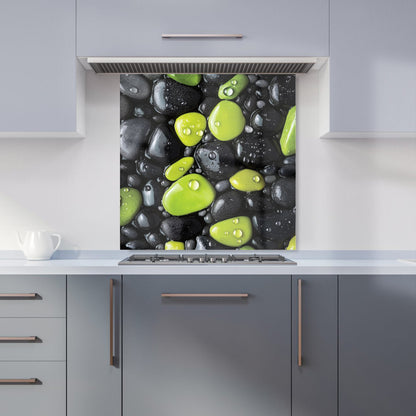 Lime and Charcoal Pebble Harmony Kitchen Splashback