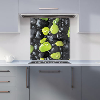 Lime and Charcoal Pebble Harmony Kitchen Splashback