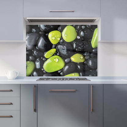 Lime and Charcoal Pebble Harmony Kitchen Splashback