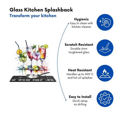 Vibrant Cocktail Splash Kitchen Splashback
