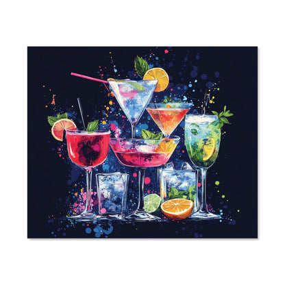 Nighttime Cocktail Splash Kitchen Splashback