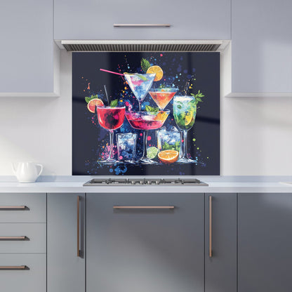 Nighttime Cocktail Splash Kitchen Splashback