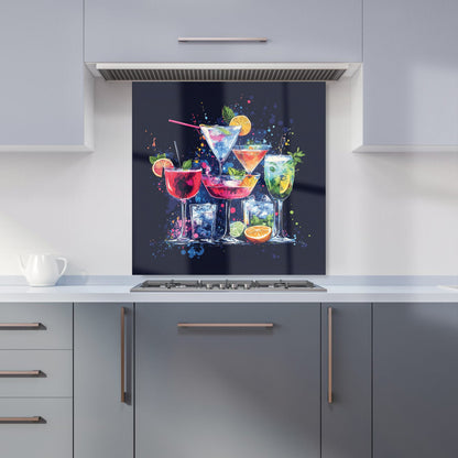 Nighttime Cocktail Splash Kitchen Splashback