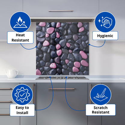 Blush and Charcoal Pebble Mix Kitchen Splashback