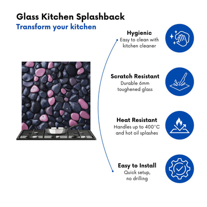 Blush and Charcoal Pebble Mix Kitchen Splashback