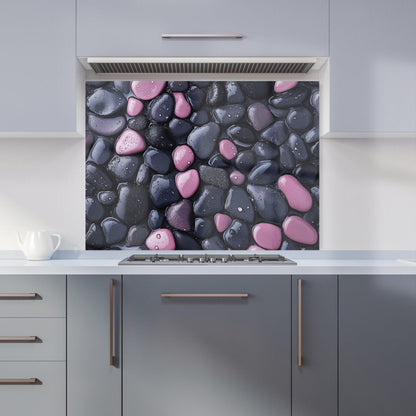 Blush and Charcoal Pebble Mix Kitchen Splashback