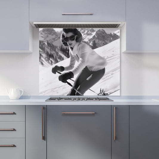 Vintage Skiing Chic Kitchen Splashback