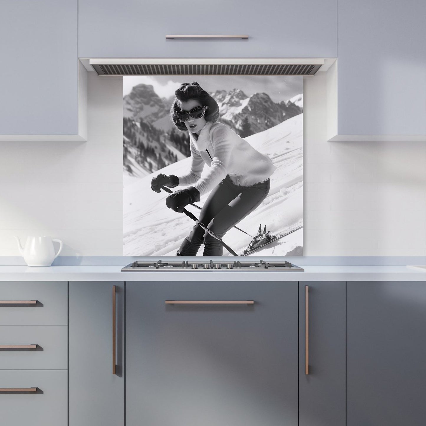 Vintage Skiing Chic Kitchen Splashback