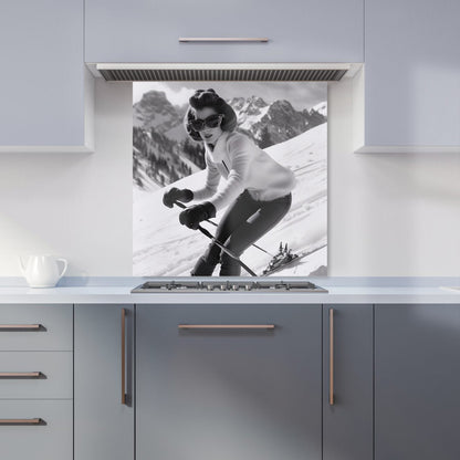 Vintage Skiing Chic Kitchen Splashback