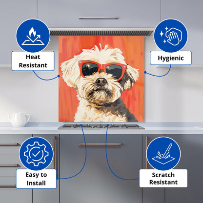 Cool Pup in Sunglasses Kitchen Splashback